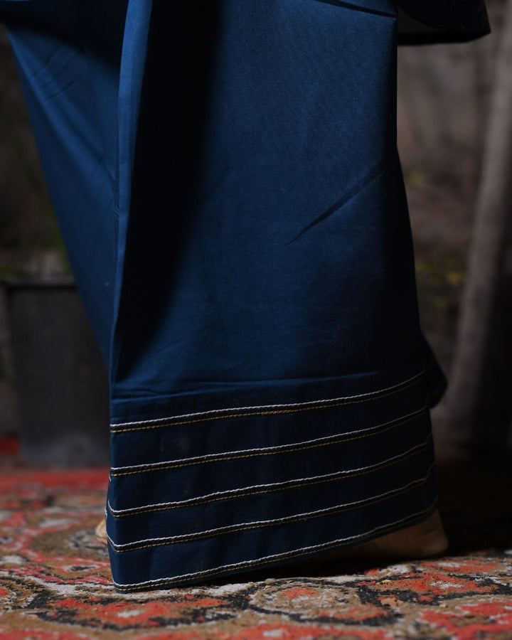 Blue Floral Print Everyday Farshi Shalwar Suit