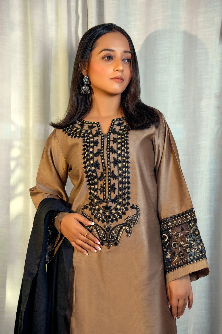 Beige 3-Piece Winter Cotton Suit