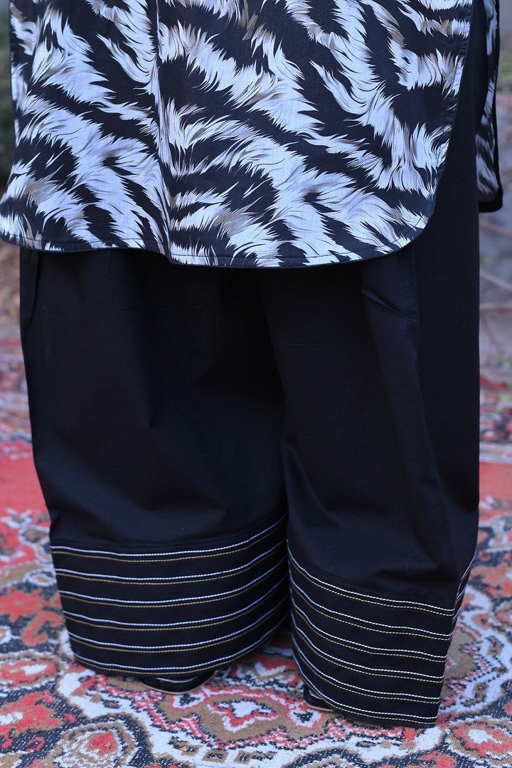 Black & White Zebra Print Everyday Farshi Shalwar Suit